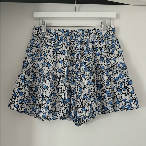 Zara Blue Floral Ruffle Front Skort - Picture 3 of 4